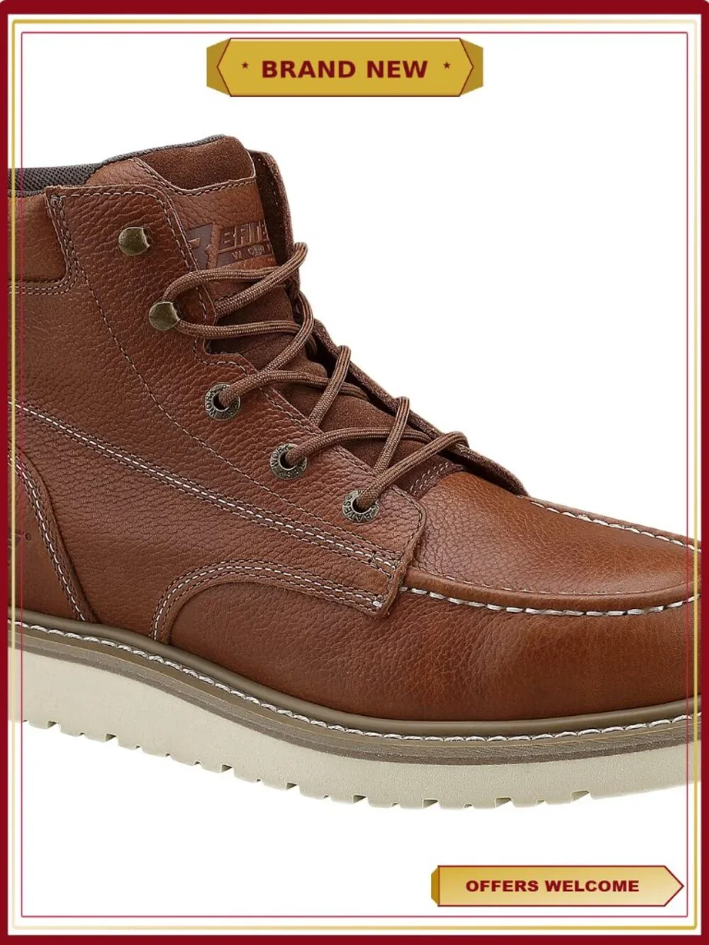 Steel Toe Work Boots Men's Goodyear Welt Wedge Boot